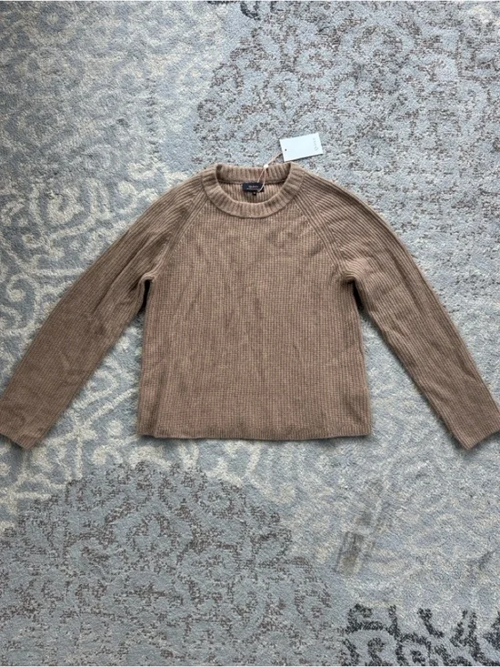 Quince Mongolian Cashmere Fisherman Crewneck Sweater Teak Medium - Picture 3 of 8